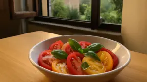 Pomodori la sera: perché il problema non è l’orario ma cosa ci mangi insieme
