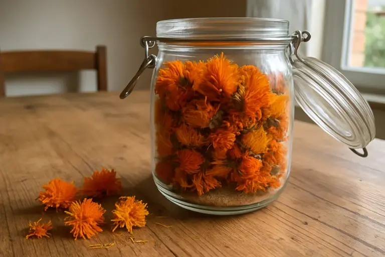 Calendula essiccata con insetti: due settimane non bastano a proteggere il barattolo